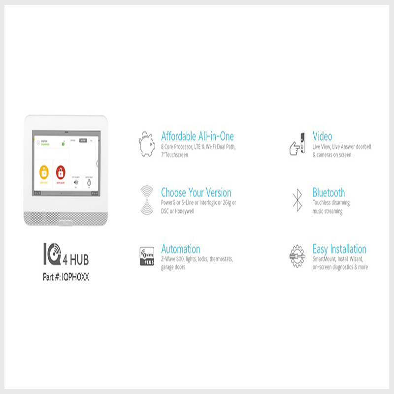 Hub PowerG, concentrador para todo el hogar con pantalla táctil de 7" • IQPH058